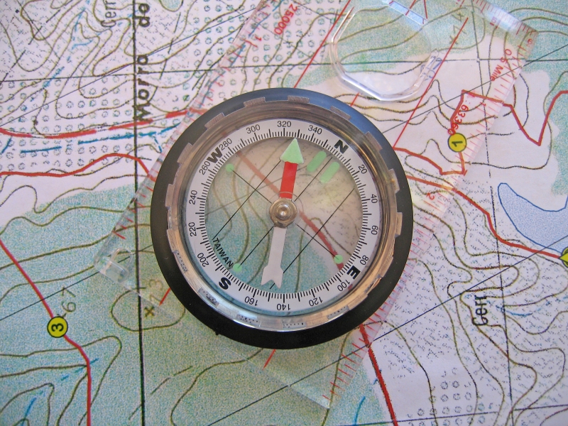 compass-on-map